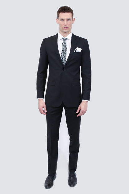 Tailor's Stretch Blend Suit | Classic Black Modern or Slim Fit - My Men's Shop