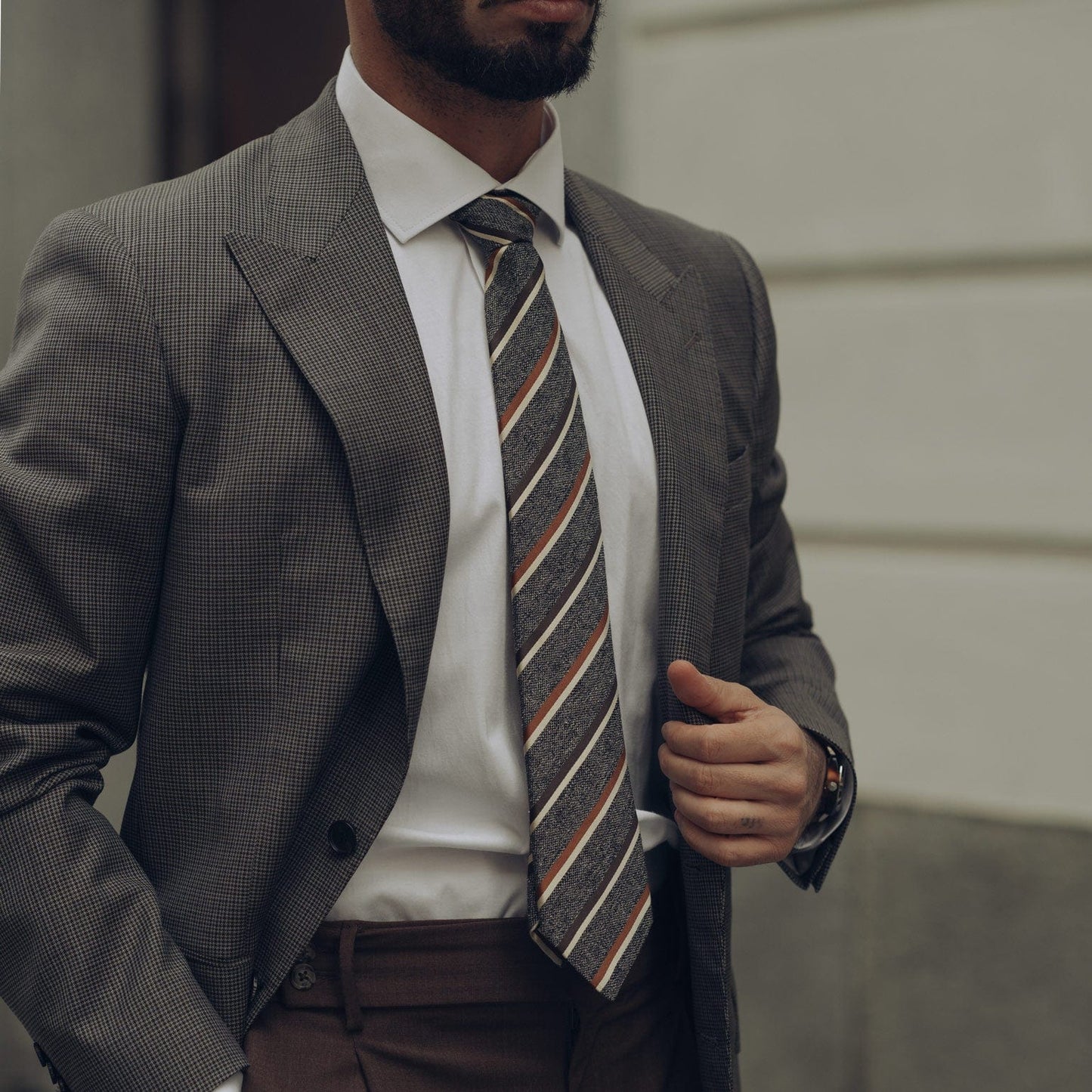 Velletri - Silk Jacquard Tie - Steel