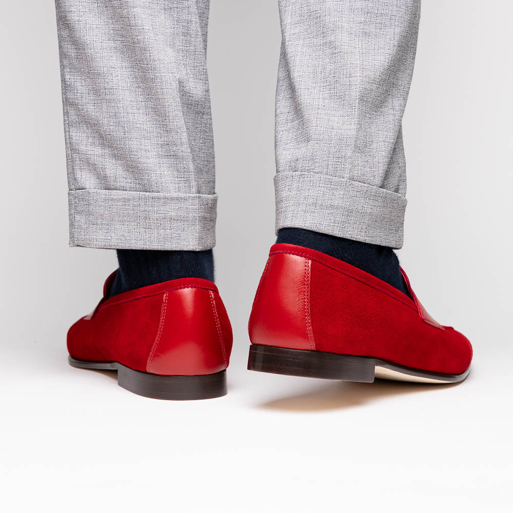 16-672-RED Mocasines Penny de ante y piel de ternera Tippa Rojos