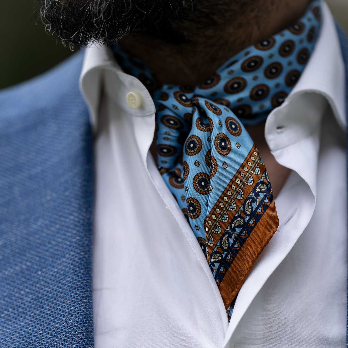 Toscana - Silk Neckerchief - Sky Blue - My Men's Shop
