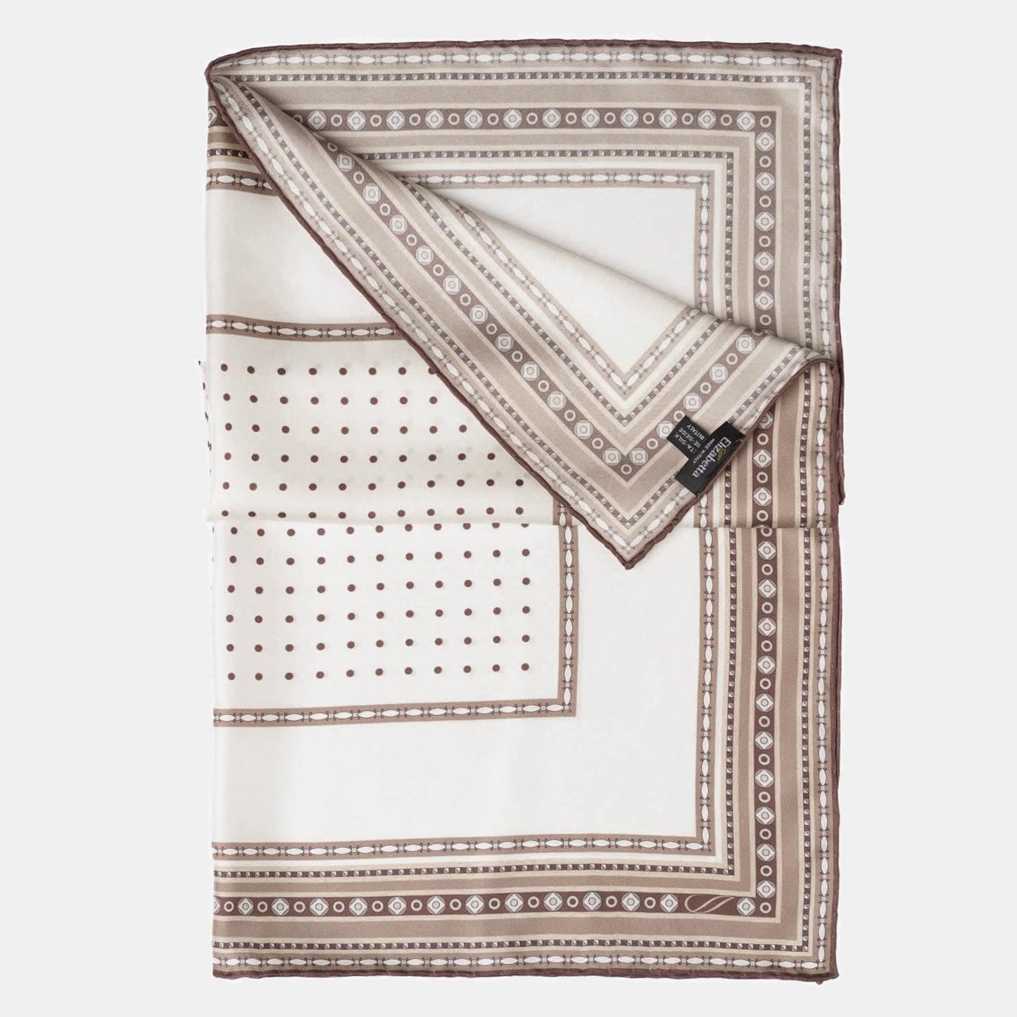 Verona - Silk Neckerchief - White & Sand - My Men's Shop