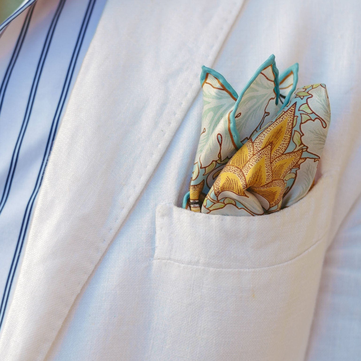 Londra - Silk Pocket Square - Aqua - My Men's Shop