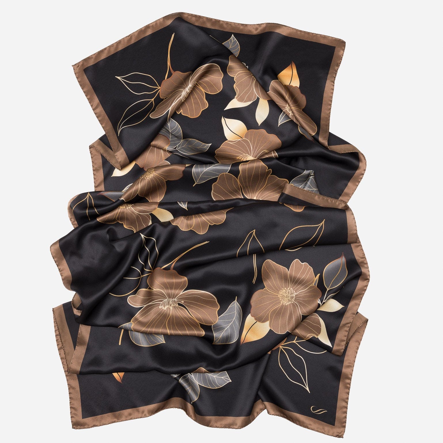 Laura - Silk Scarf Shawl - Black - My Men's Shop
