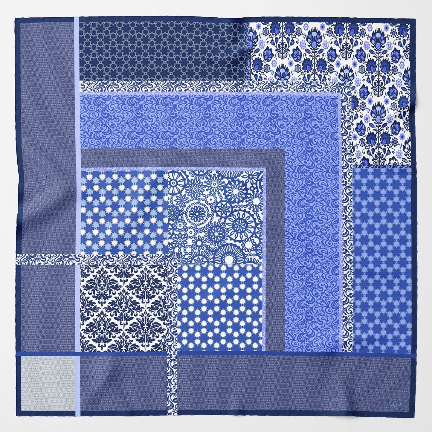 Dafne - Silk Scarf Shawl - Blue