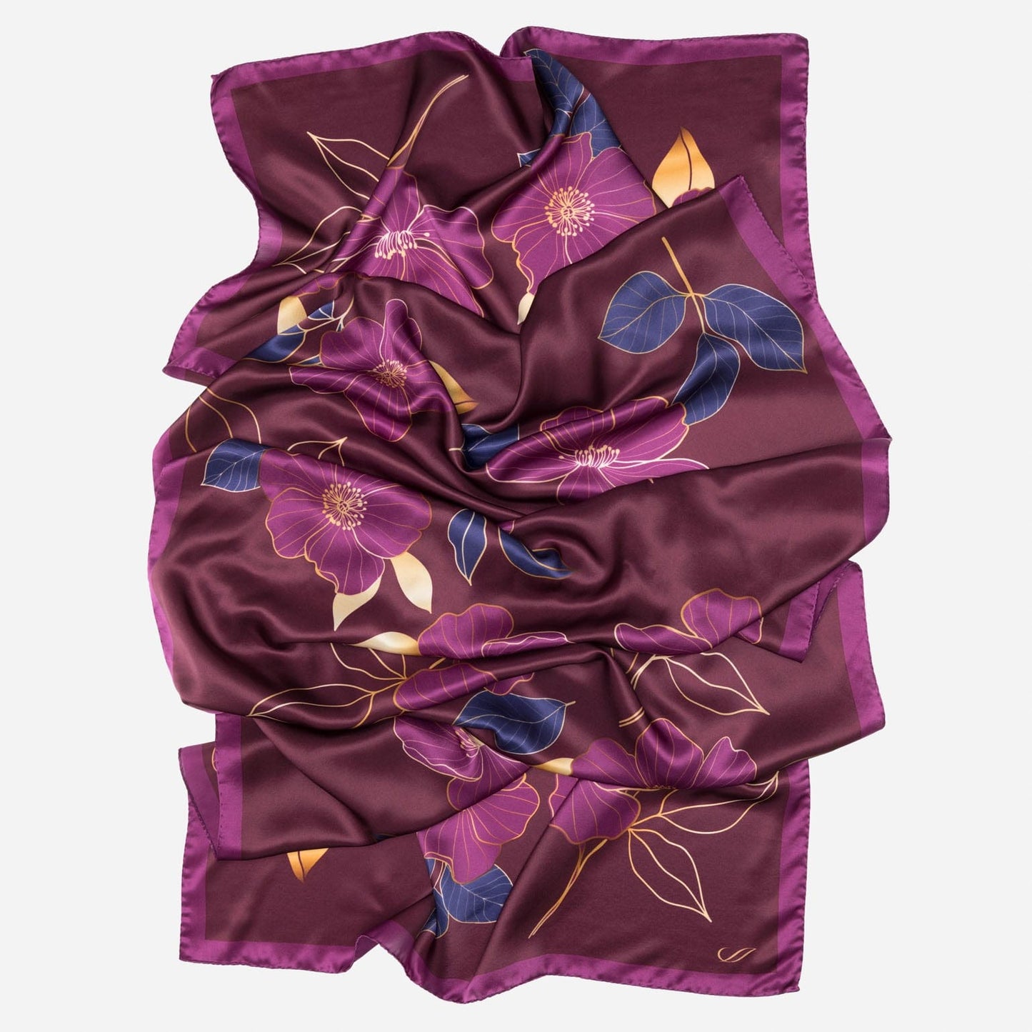 Laura - Silk Scarf Shawl - Burgundy - My Men's Shop