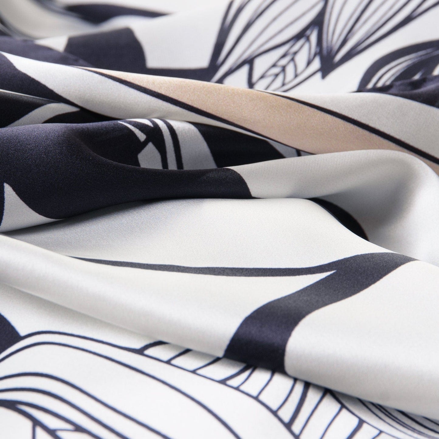 Cara - Silk Scarf Shawl - Soft White & Black - My Men's Shop