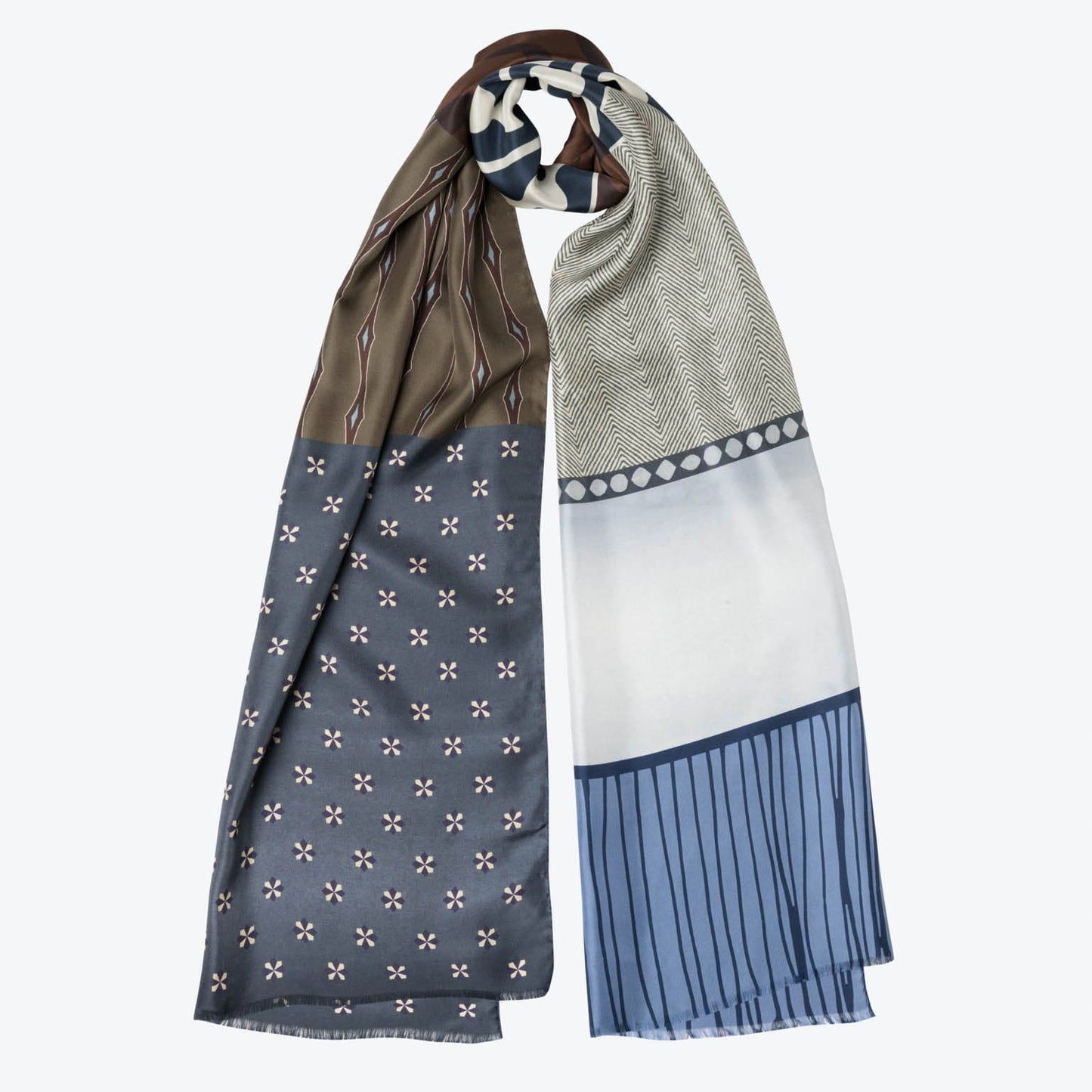 Atri - Long Silk Scarf- Blue - My Men's Shop