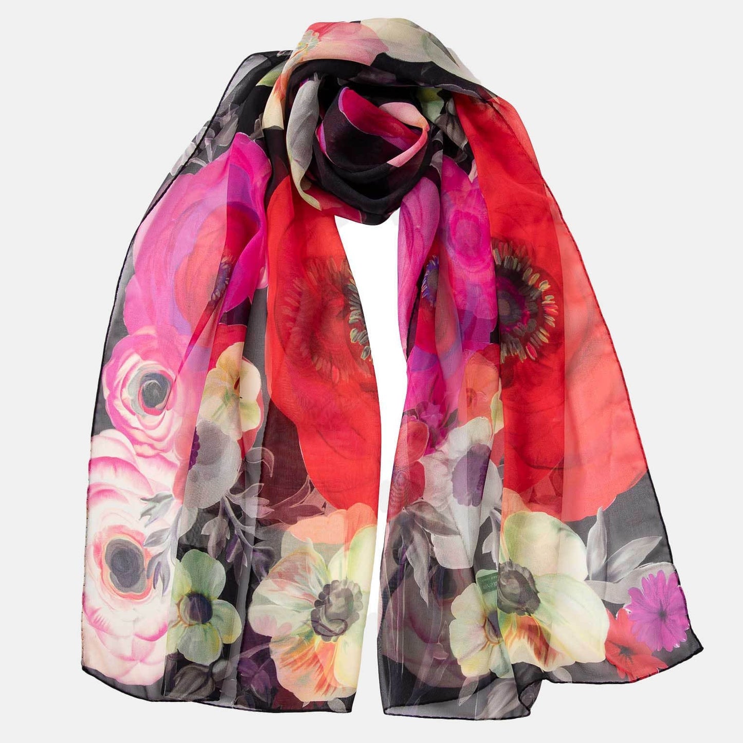 Campo de' Fiori - Long Silk Scarf - Black - My Men's Shop