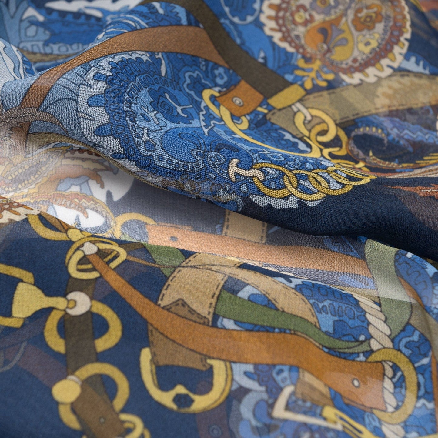 Alessandra - Long Silk Scarf - Navy - My Men's Shop