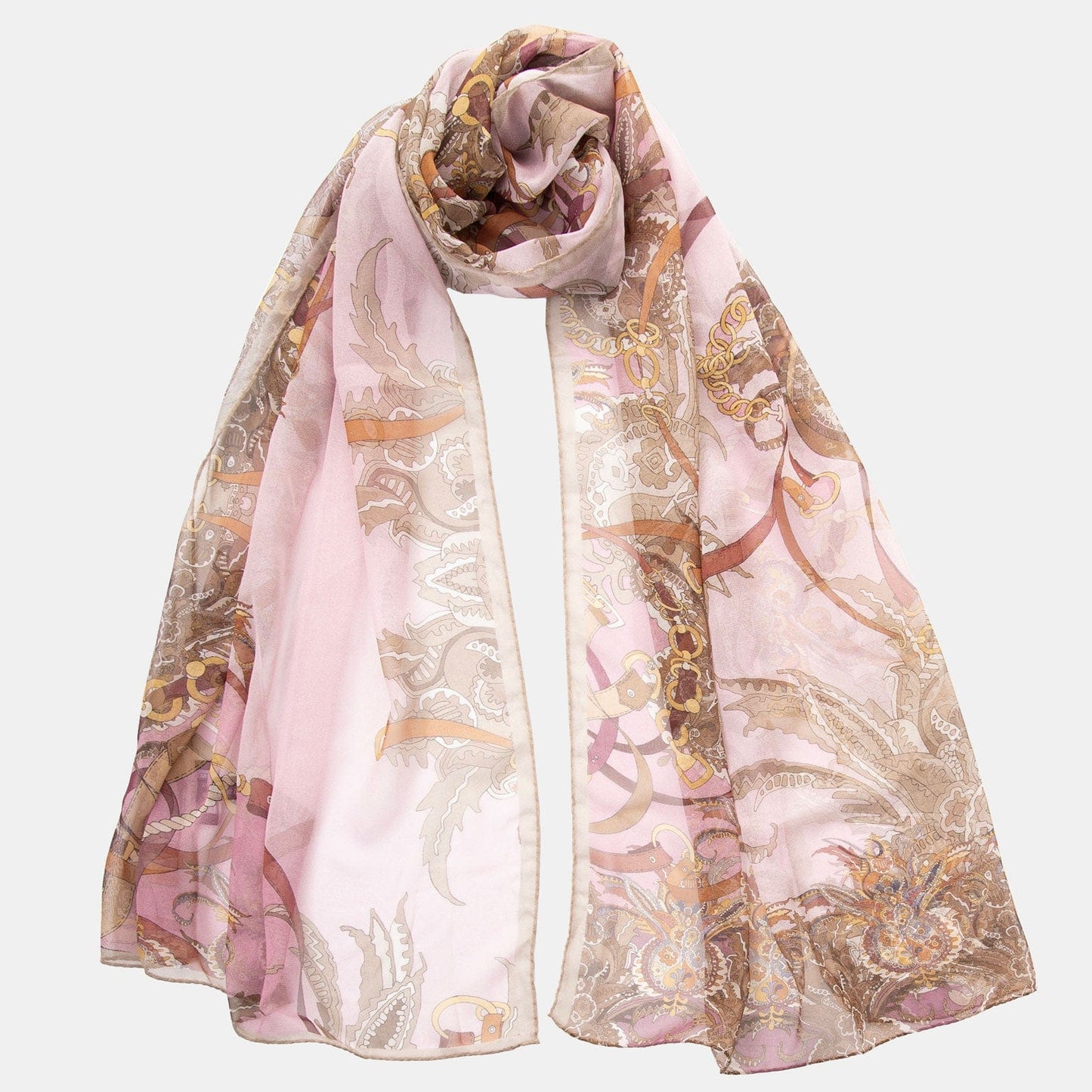Alessandra - Long Silk Scarf - Cameo Pink