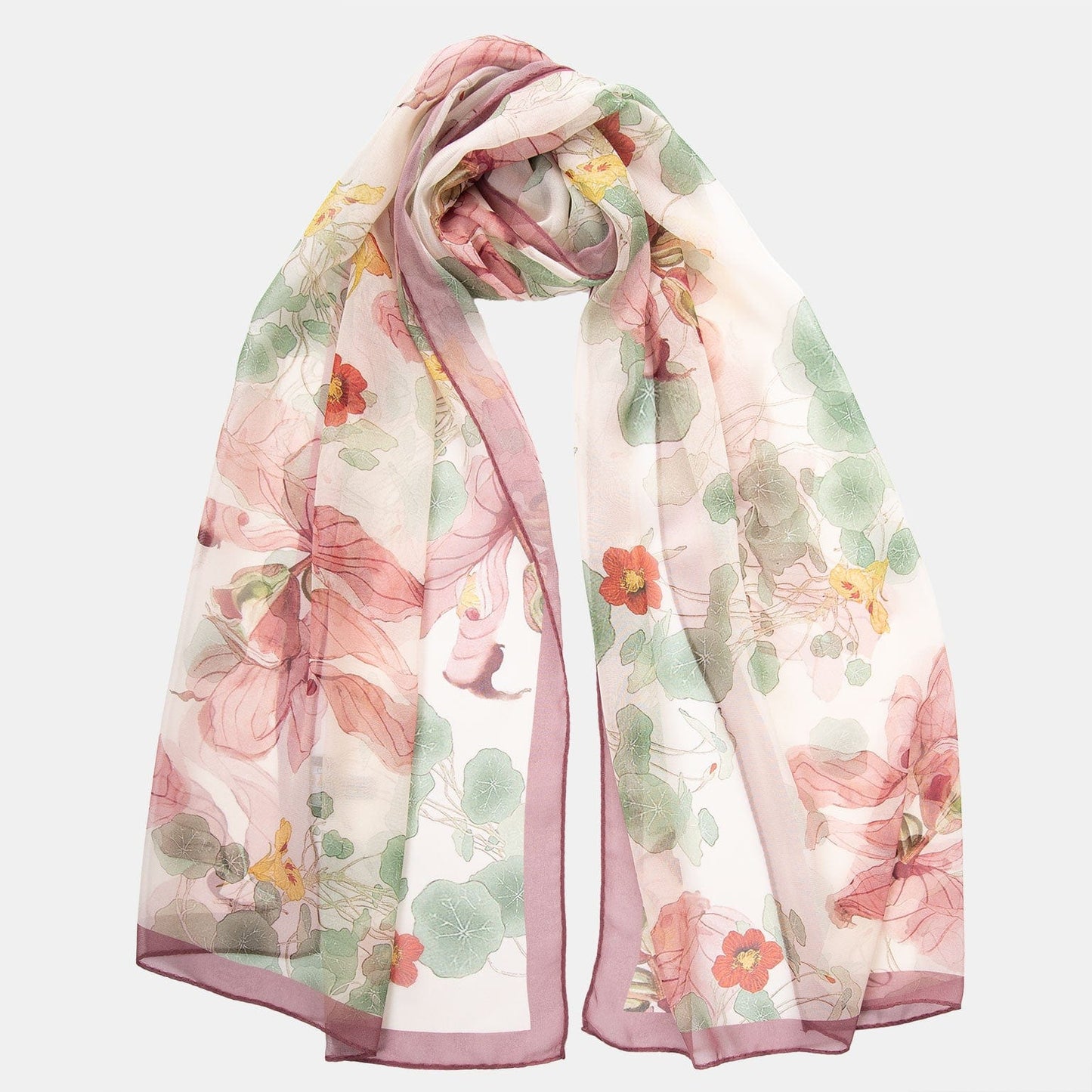 Monique - Long Silk Scarf - Antique Rose