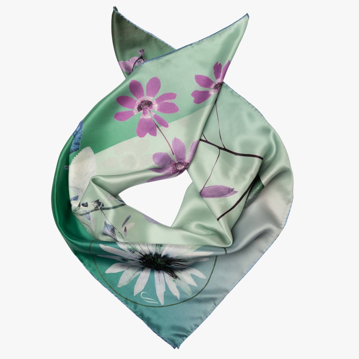 Cristina - Silk Foulard - Laurel Green