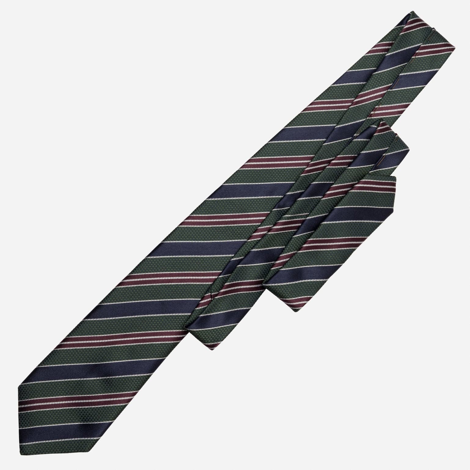 Vesuvio - Silk Jacquard Tie - Green and Navy - My Men's Shop