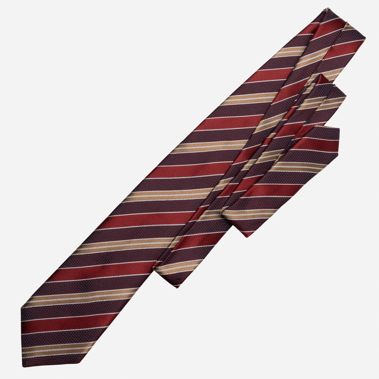 Vesuvio - Silk Jacquard Tie - Red and Burgundy - My Men's Shop
