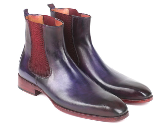 Paul Parkman Navy & Purple Chelsea Boots (ID#BT552PUR) - My Men's Shop