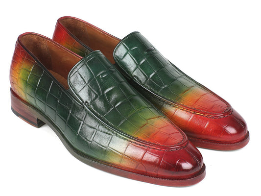 Paul Parkman Crocodile Embossed Calfskin Multicolor Loafer (ID#7339-SPR) - My Men's Shop
