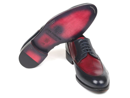 Paul Parkman Men's Bordeaux & Navy Derby Shoes (ID#993-BDNV) - My Men's Shop