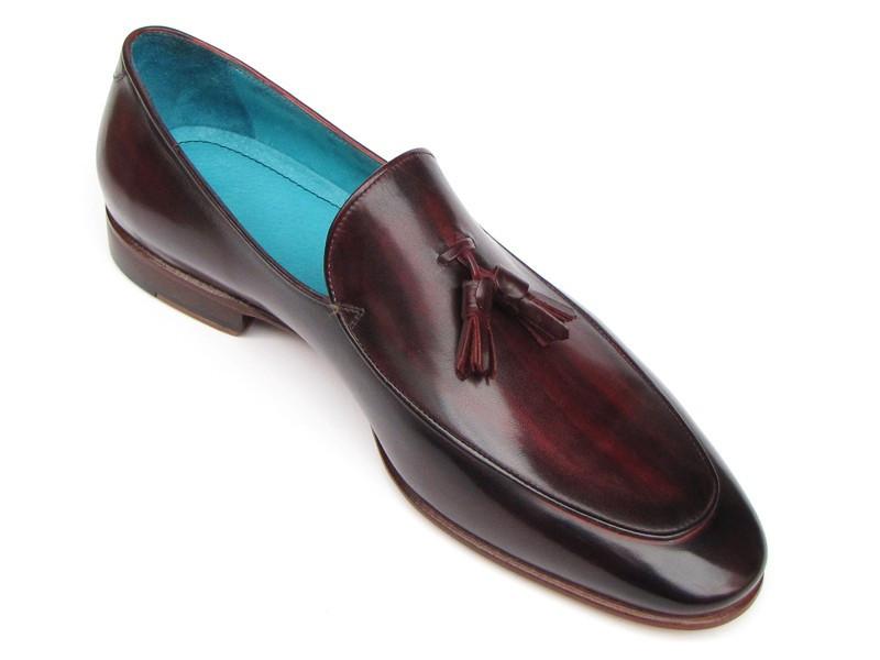 Paul Parkman Men's Tassel Loafer Black & Purple Shoes (ID#049-BLK-PURP) - My Men's Shop