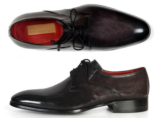 Paul Parkman Men's Anthracite Black Derby Shoes (ID#054F-ANTBLK) - My Men's Shop