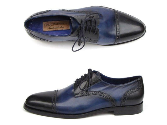 Men's Parliament Blue Derby Shoes Leather Upper and Leather Sole (ID#046-BLU) - My Men's Shop