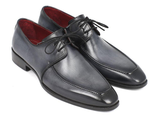 Paul Parkman Gray & Black Apron Derby Shoes for Men (ID#13SX51) - My Men's Shop