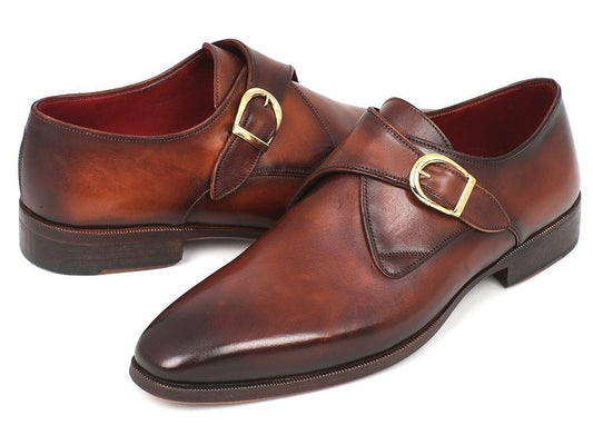Paul Parkman Monkstrap Dress Shoes Brown & Camel (ID#011B44) - My Men's Shop