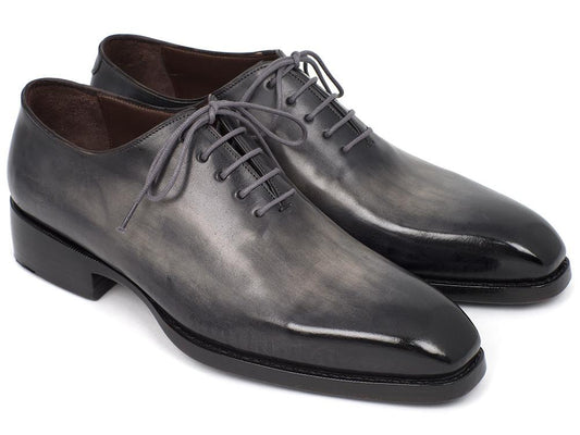 Paul Parkman Goodyear Welted Wholecut Oxfords Gray Black Hand-Painted - My Men's Shop
