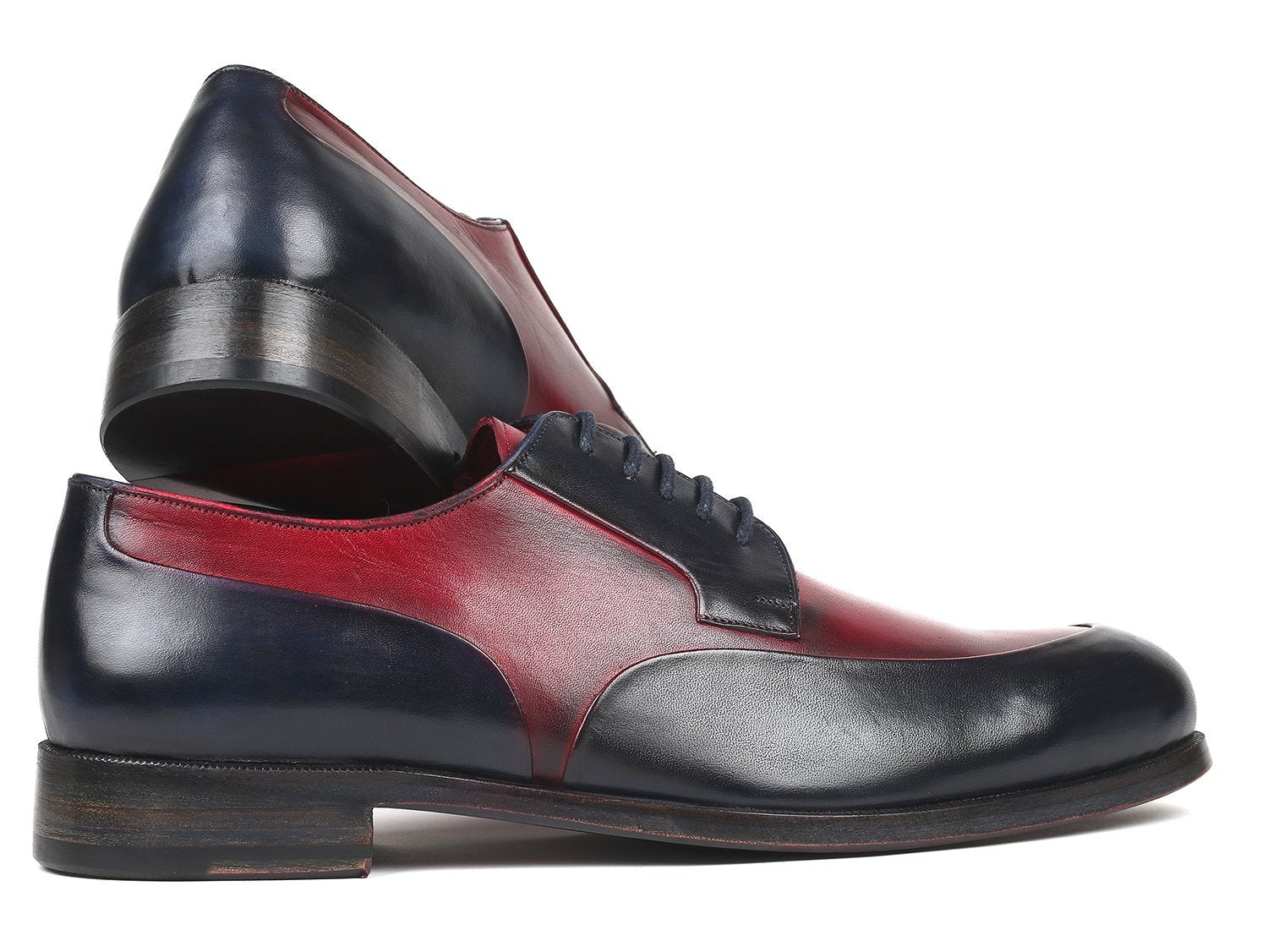 Paul Parkman Men's Bordeaux & Navy Derby Shoes (ID#993-BDNV) - My Men's Shop