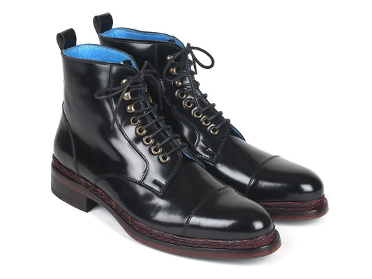 Paul Parkman Polished Leather Boots Black (ID#5075-BLK) - My Men's Shop