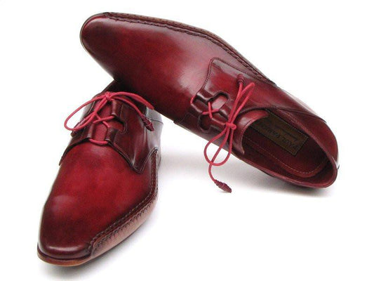 Men's Ghillie Lacing Side Handsewn  - Burgundy Leather Upper and Leather Sole - My Men's Shop