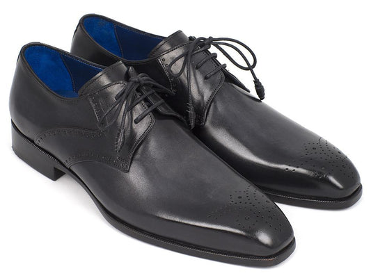 Paul Parkman Men's Black Medallion Toe Derby Shoes (ID#6584-BLK) - My Men's Shop