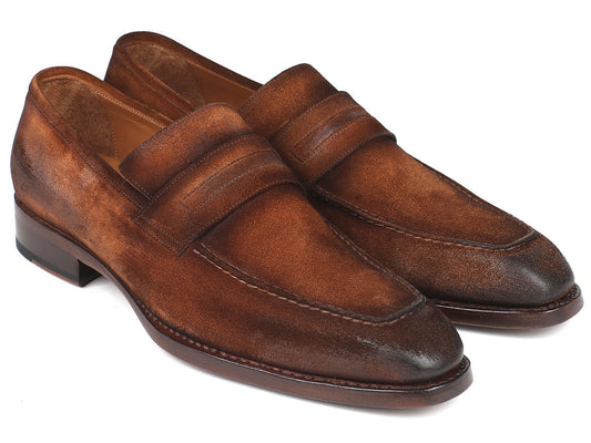 Paul Parkman Brown Antique Suede Goodyear Welted Loafers (ID#36AQ17) - My Men's Shop