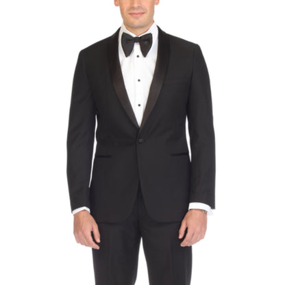Men's Black Shawl Lapel Tuxedo – Slim Fit 2 Piece Suit | Ferrecci Reno