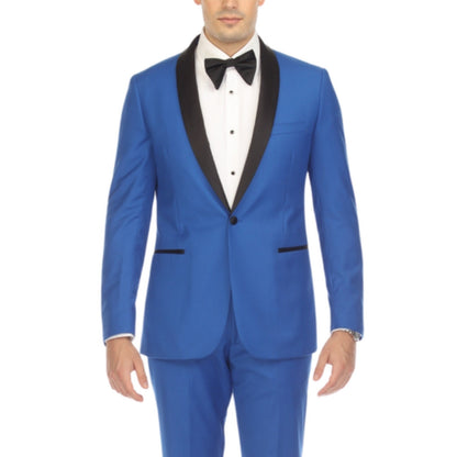 Men's Royal Blue Shawl Lapel Tuxedo – Slim Fit 2 Piece Suit | Ferrecci Reno