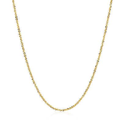 Cadena Brillante de Oro Amarillo de 14k 1.1mm