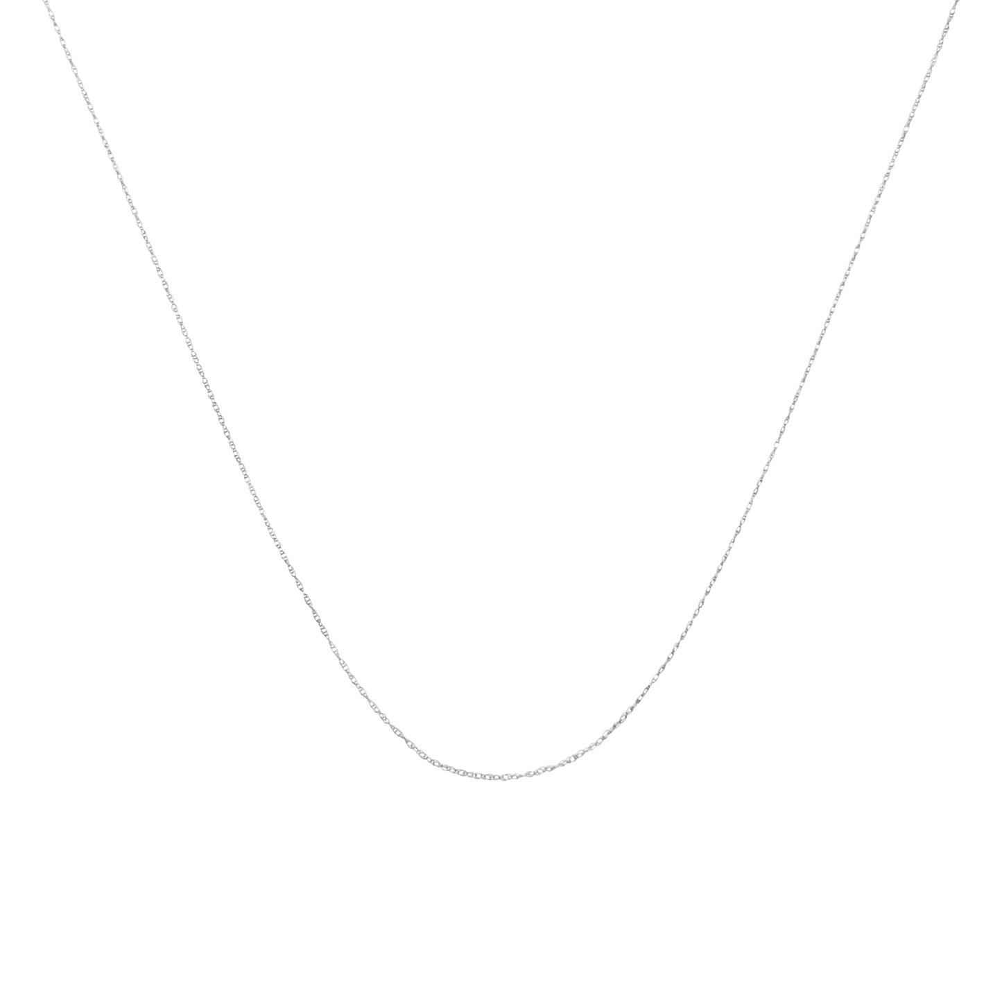 Cadena de soga unisex de oro amarillo macizo de 10K de 0,5mm, delgada y delicada, de 18 pulgadas