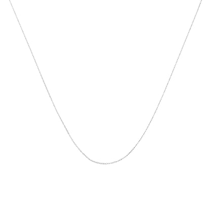 Cadena de soga unisex de oro amarillo macizo de 10K de 0,5mm, delgada y delicada, de 18 pulgadas