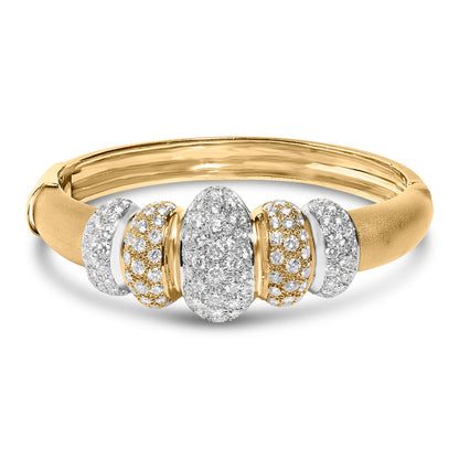 Pulsera de oro de 18 quilates con diseño abovedado y diamantes de 6,00 quilates (color G-H, claridad VS2-SI1)