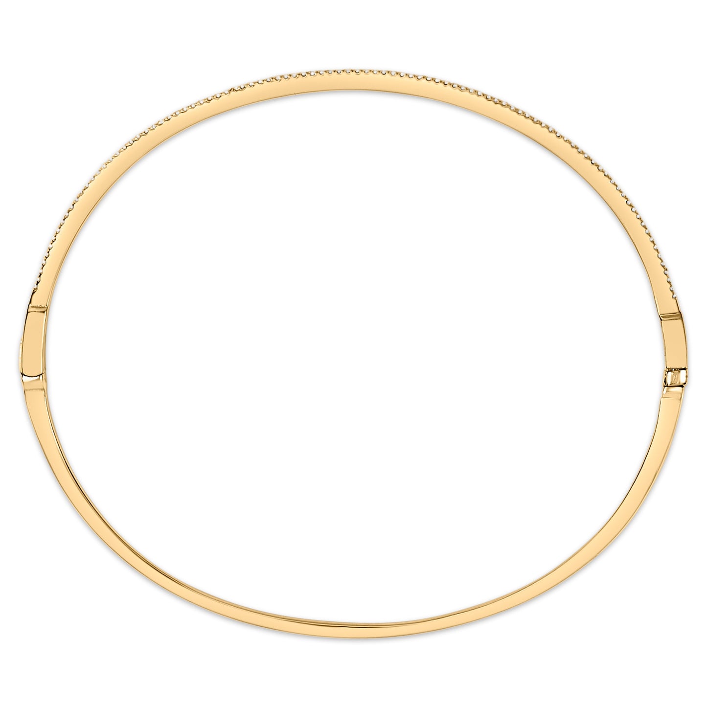Pulsera de brazalete de medio engaste de diamantes de oro amarillo de 14 quilates de 1/3 Cttw (Color I-J, Claridad I2-I3) - 7.75" Pulgadas