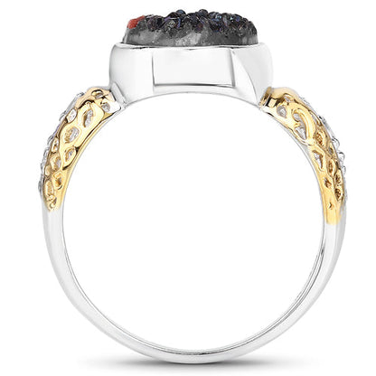 Anillo de plata de ley .925 con varias piedras preciosas de 4,74 quilates