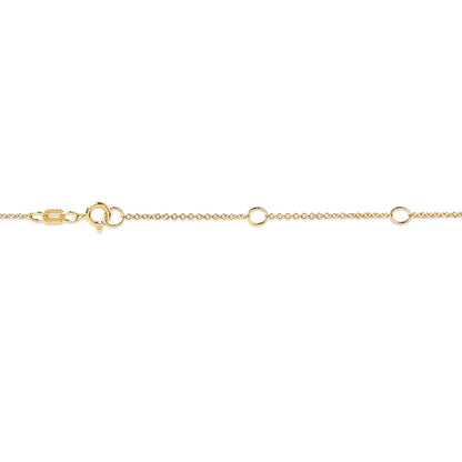 Collar con colgante de oro amarillo de 10K, solitario de diamante de talla brillante redonda de 1/2 quilate engastado en bisel moderno, 40-45 cm (color H-I, claridad SI2-I1)