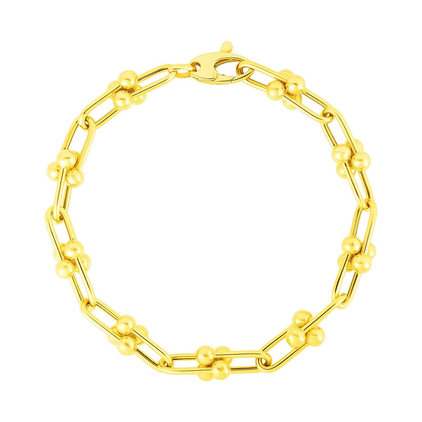 Pulsera de cadena Jax de oro amarillo de 14k y 7 1/2 pulgadas
