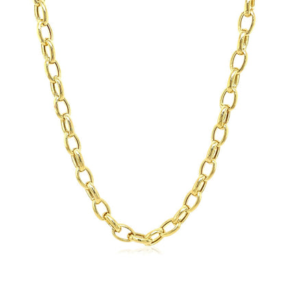 Cadena Rollo Ovalada de Oro Amarillo de 14k y 4.6mm