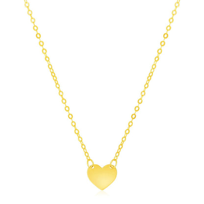 Collar de minicorazón pulido de oro amarillo de 14k
