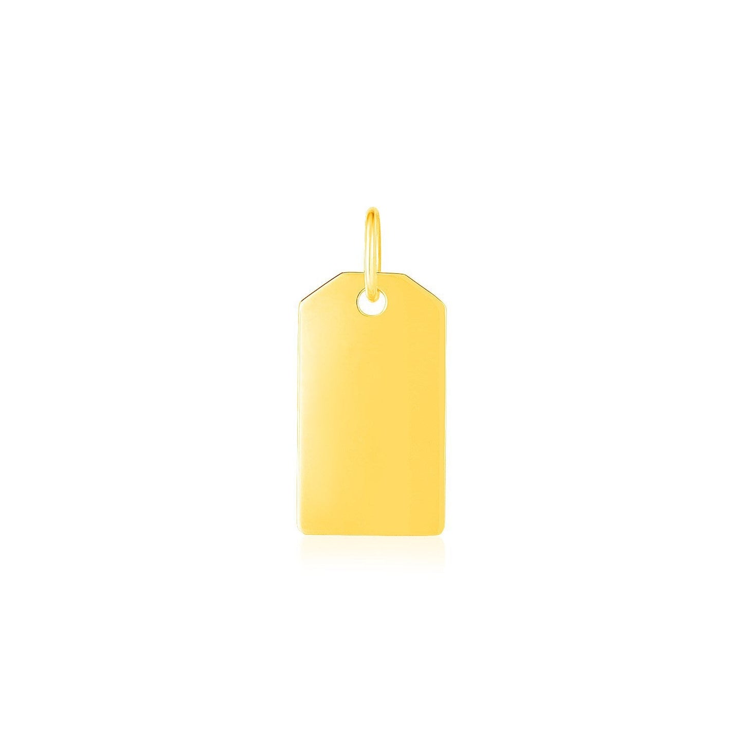 Colgante de etiqueta de oro amarillo de 14 quilates