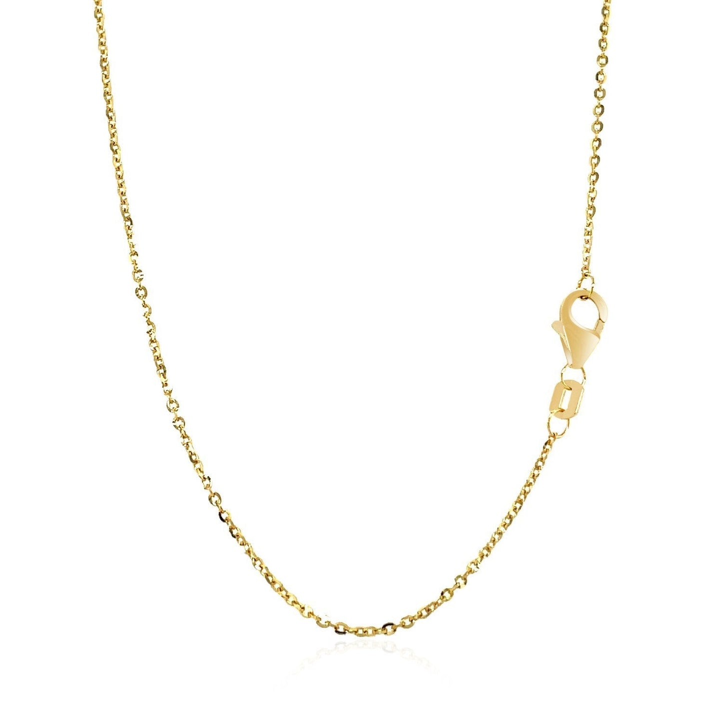 Cadena de oro amarillo de 14k con barra plana brillante