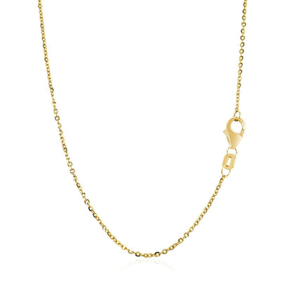 Cadena de oro amarillo de 14k con barra plana brillante