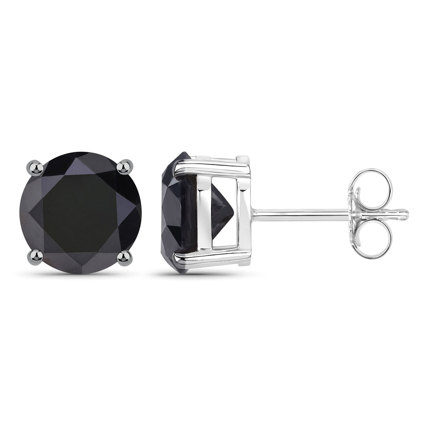Pendientes de oro blanco de 14 quilates con diamantes negros genuinos de 5,41 quilates