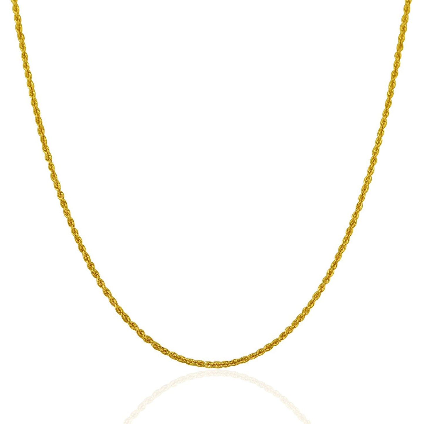 Cadena de oro amarillo macizo de 14k, estilo soga, 1.25mm