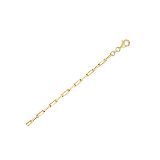 Cadena de eslabones tipo clip chapada en oro de plata de ley (2.95 mm)